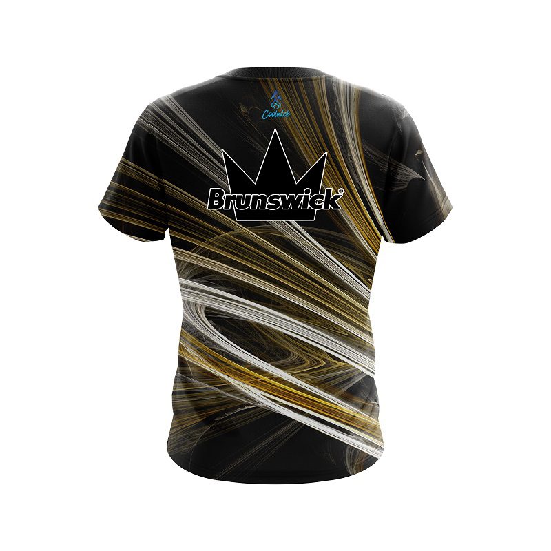 Brunswick Yellow Motion Swirl CoolWick Bowling Jersey - Image 2