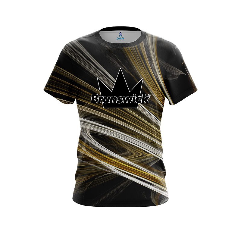 Brunswick Yellow Motion Swirl CoolWick Bowling Jersey