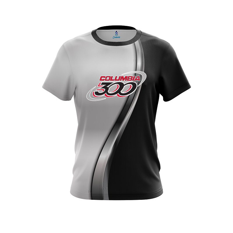 Columbia 300 Black And Silver Helix CoolWick Bowling Jersey