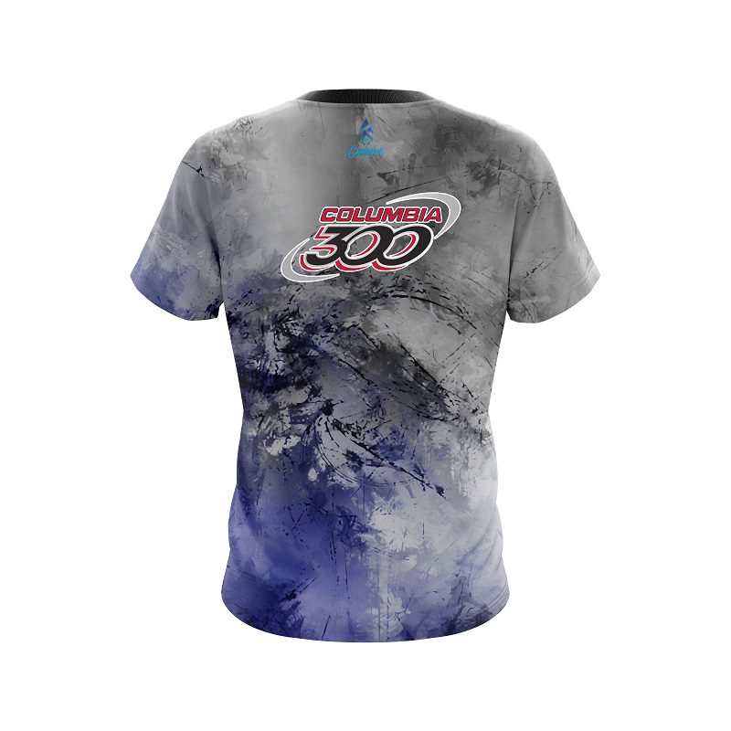 Columbia 300 Blue And Grey Canvas CoolWick Bowling Jersey - Image 2