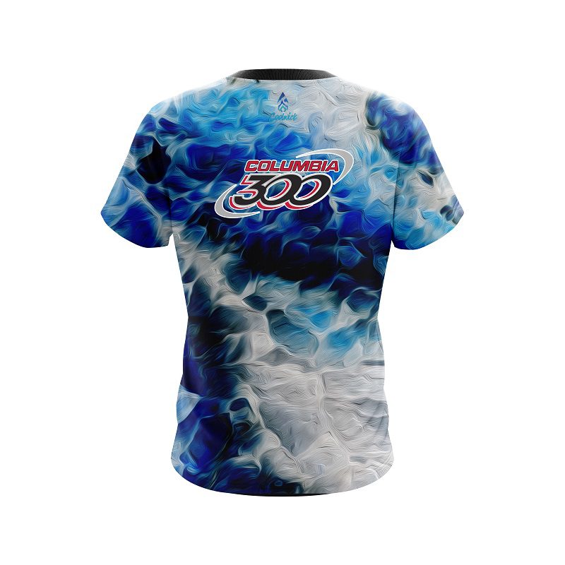 Columbia 300 Blue Marble Onyx CoolWick Bowling Jersey - Image 2