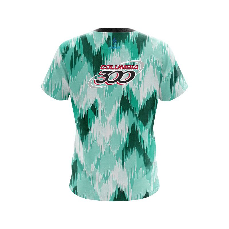 Columbia 300 Chevron Green CoolWick Bowling Jersey - Image 2