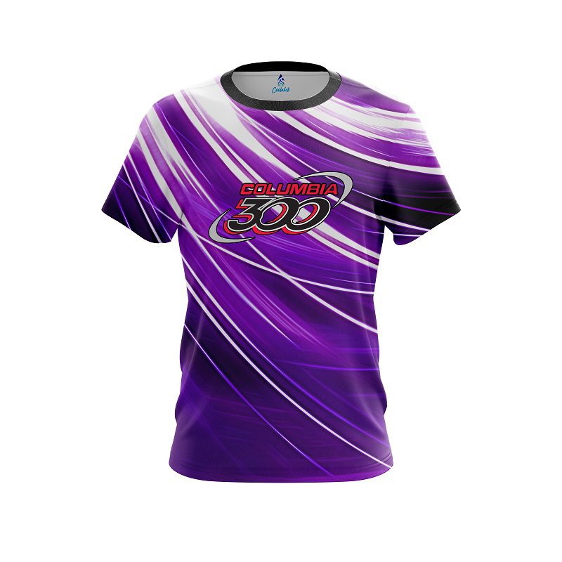 Columbia 300 Deep Purple Stripes CoolWick Bowling Jersey