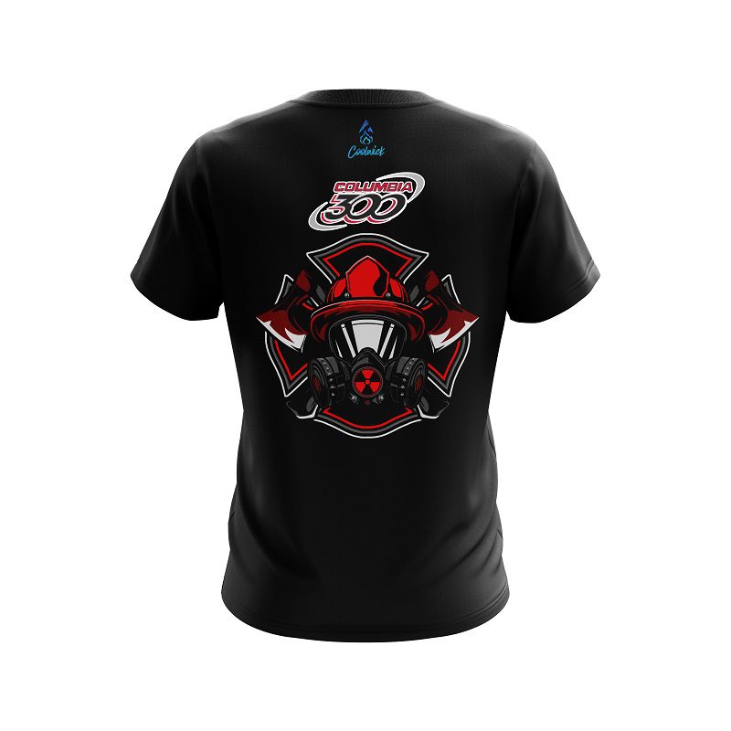 Columbia 300 Firefighter gas Mask CoolWick Bowling Jersey - Image 2
