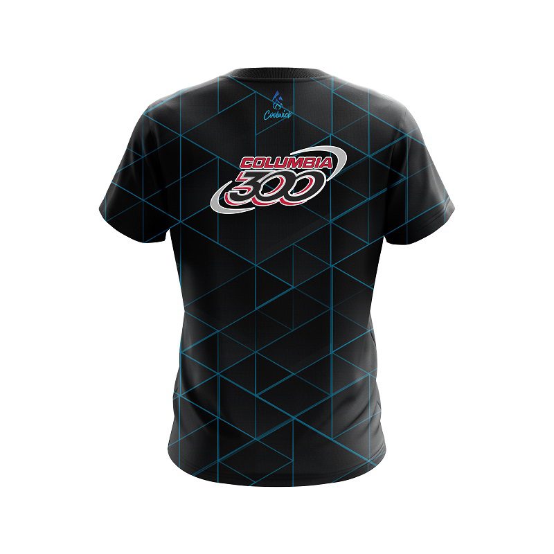 Columbia 300 Geo Light Blue CoolWick Bowling Jersey - Image 2