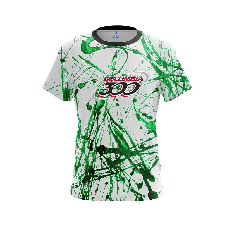 Columbia 300 Green Paint Splash CoolWick Bowling Jersey