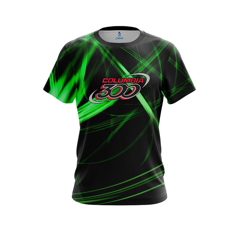 Columbia 300 Green Spiral CoolWick Bowling Jersey