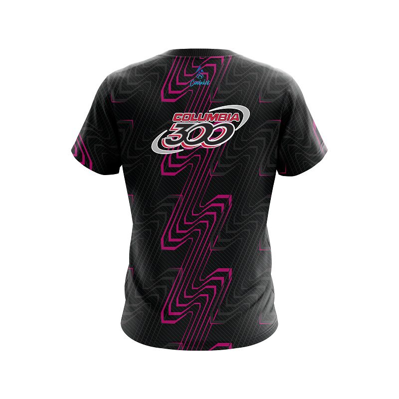 Columbia 300 Halftone Extreme Pink CoolWick Bowling Jersey - Image 2