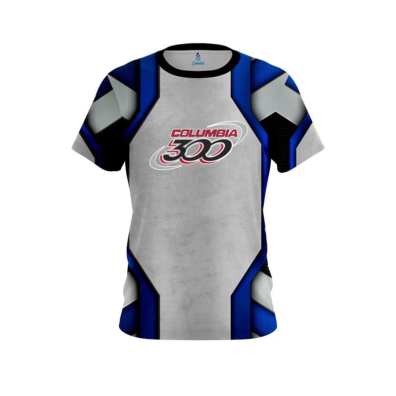 Columbia 300 Iron Blue CoolWick Bowling Jersey