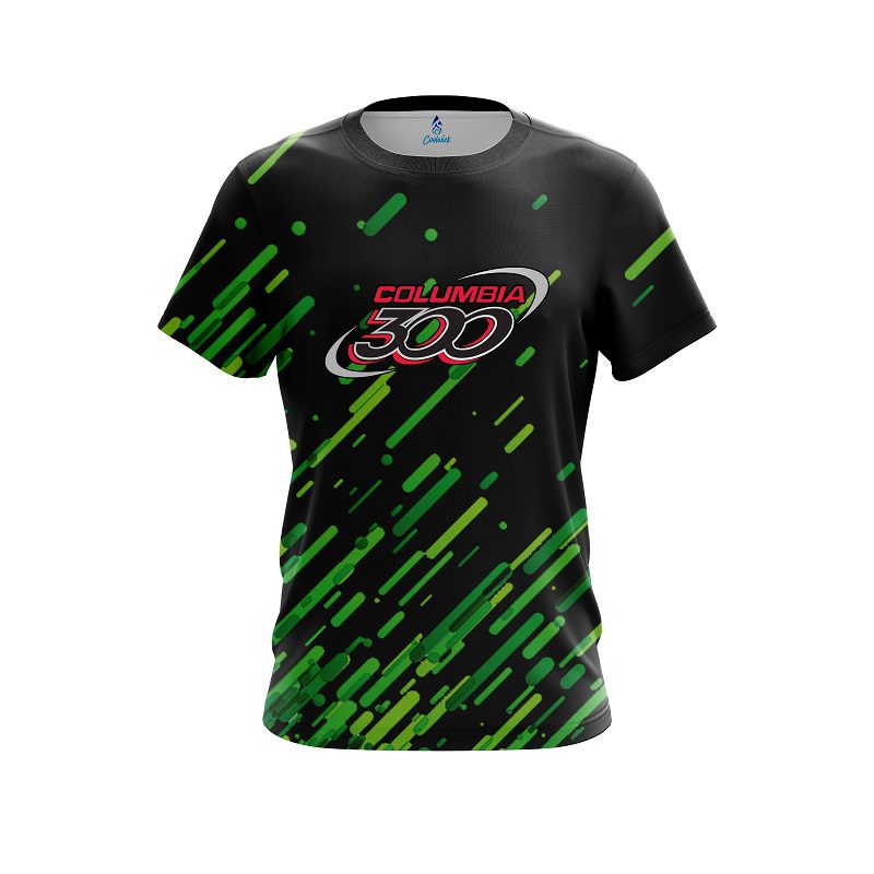 Columbia 300 Modern Green Stripe CoolWick Bowling Jersey