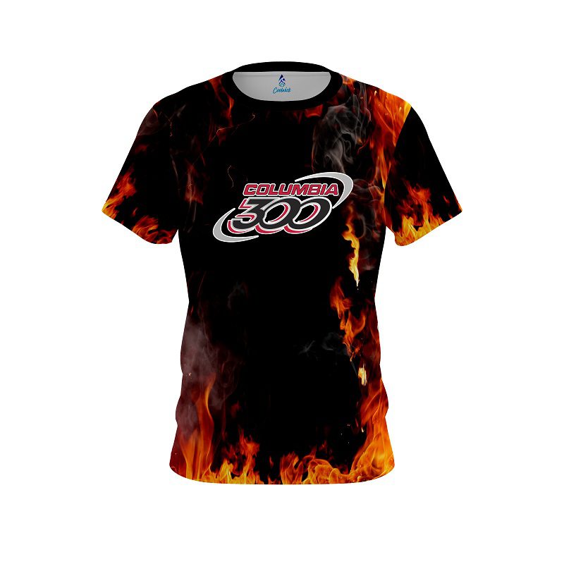 Columbia 300 Orange Flame CoolWick Bowling Jersey