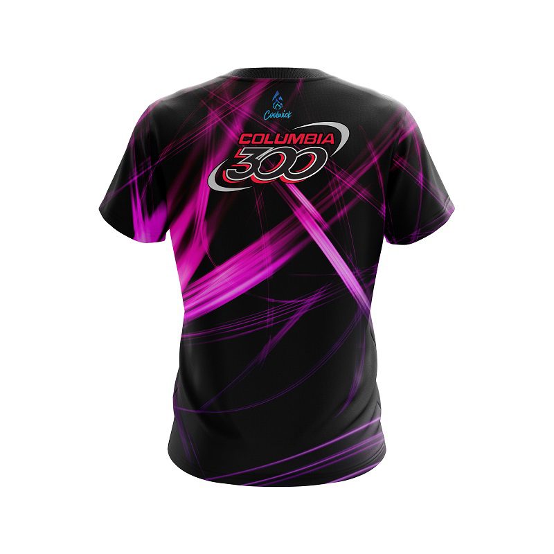 Columbia 300 Pink Spiral CoolWick Bowling Jersey - Image 2
