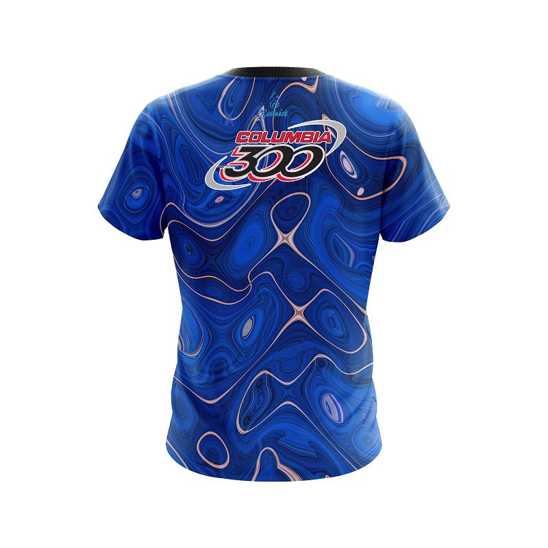 Columbia 300 Psychedelic Blue Flow CoolWick Bowling Jersey - Image 2
