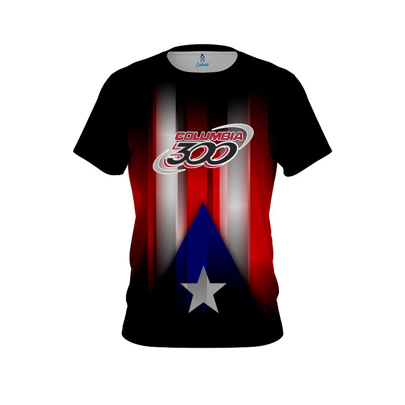 Columbia 300 Puerto Rico Flag CoolWick Bowling Jersey