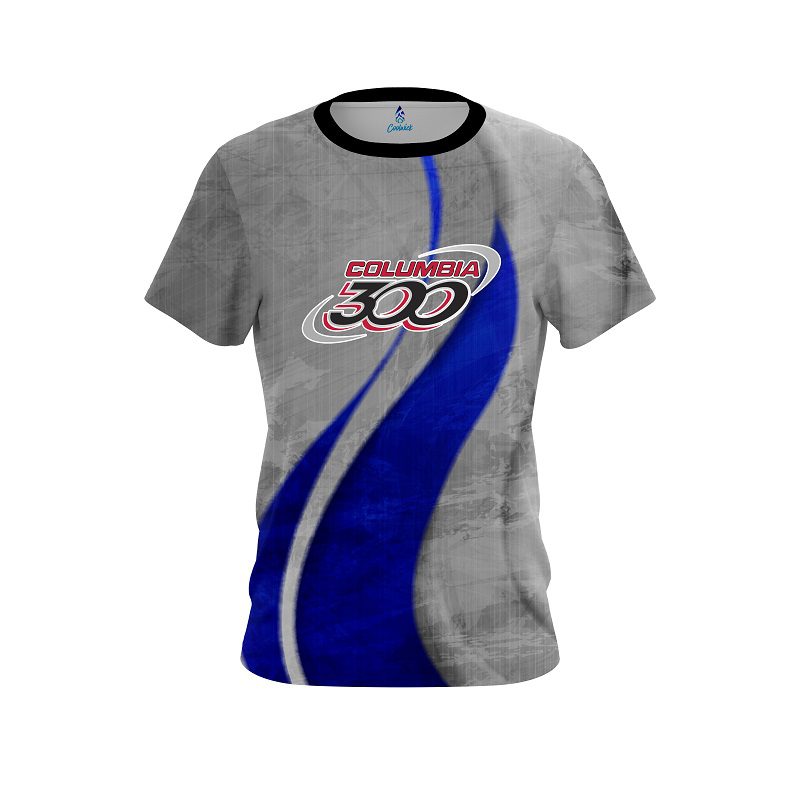 Columbia 300 Rough Edges Blue CoolWick Bowling Jersey