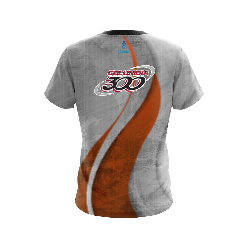 Columbia 300 Rough Edges Orange CoolWick Bowling Jersey - Image 2