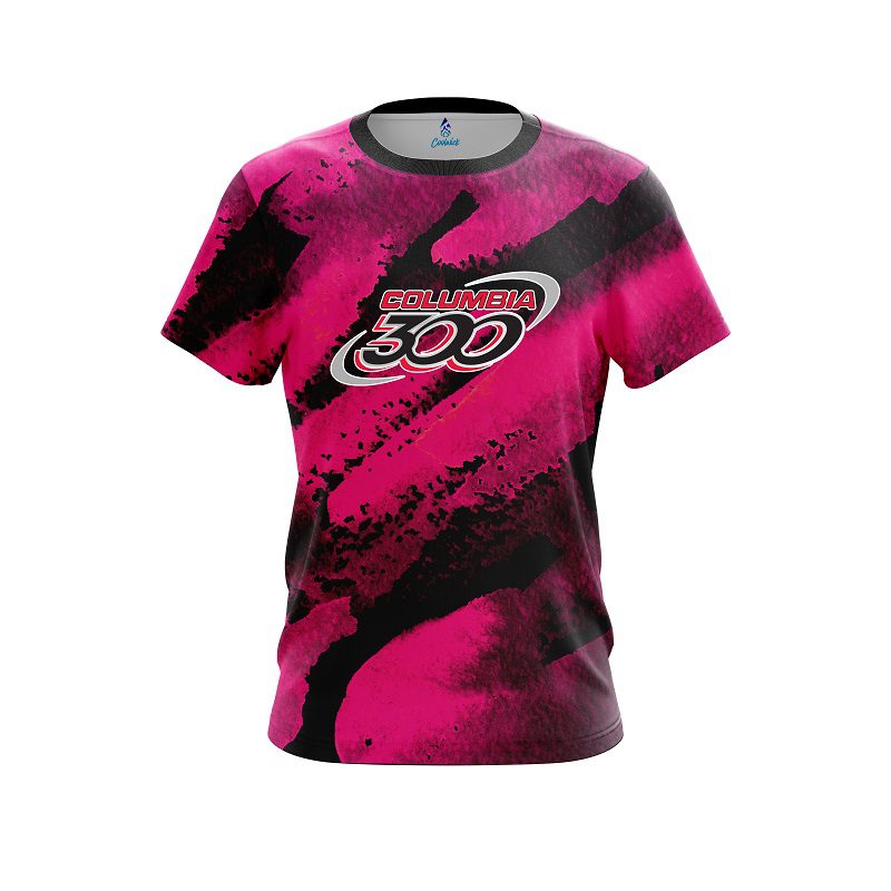Columbia 300 Solid Pink Grunge CoolWick Bowling Jersey