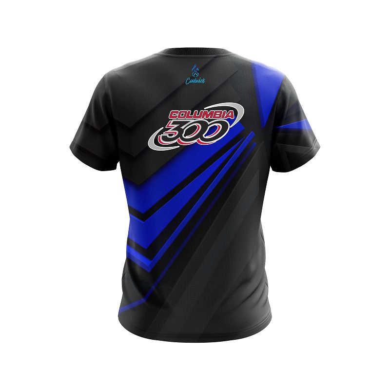 Columbia 300 Steaming Dynamic Blue CoolWick Bowling Jersey - Image 2