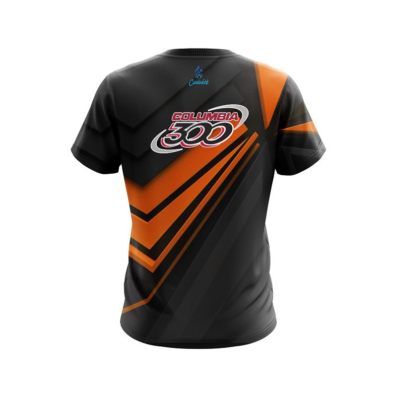 Brunswick Steaming Dynamic Orange CoolWick Bowling Jersey - Image 2