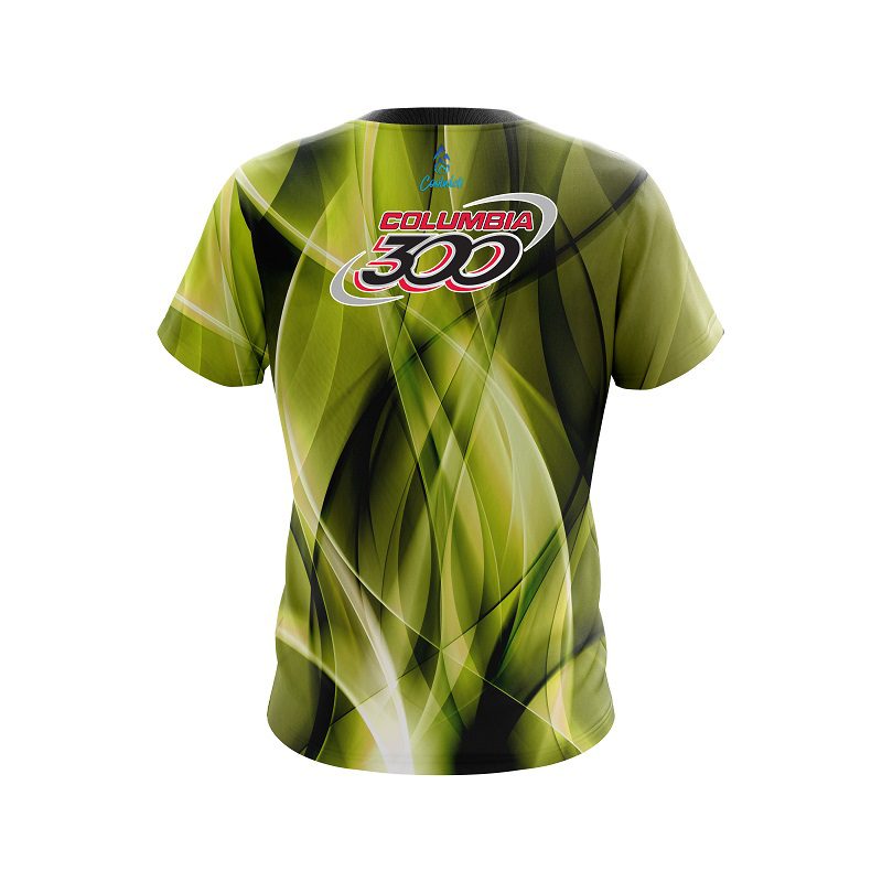 Columbia 300 Wavy Yellow Swirl CoolWick Bowling Jersey - Image 2