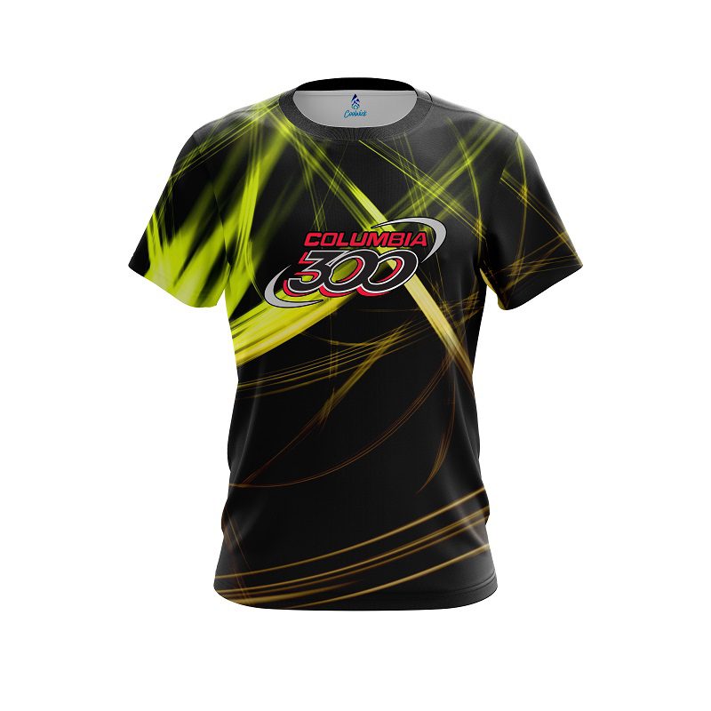 Columbia 300 Yellow Spiral CoolWick Bowling Jersey