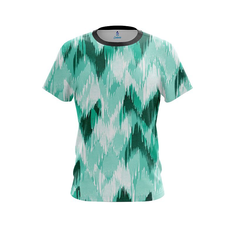 Plain Chevron Green CoolWick Bowling Jersey
