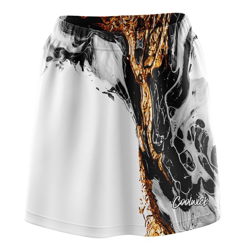Liquid Marble Black and Gold CoolWick Bowling Skort