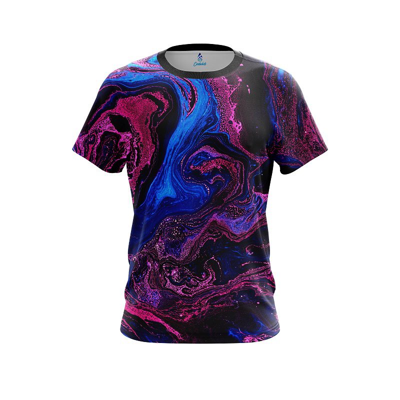 Plain Cotton Candy Marble CoolWick Bowling Jersey