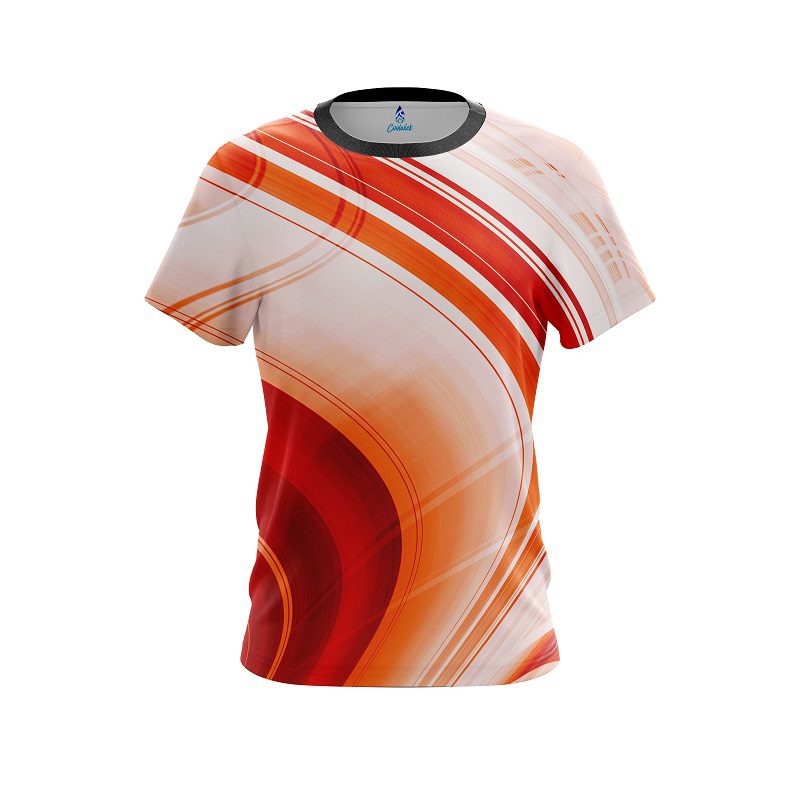 Plain Curvy Orange Pattern CoolWick Bowling Jersey