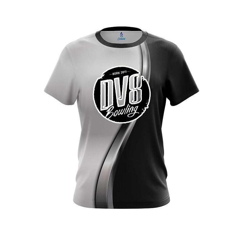 DV8 Black And Silver Helix CoolWick Bowling Jersey
