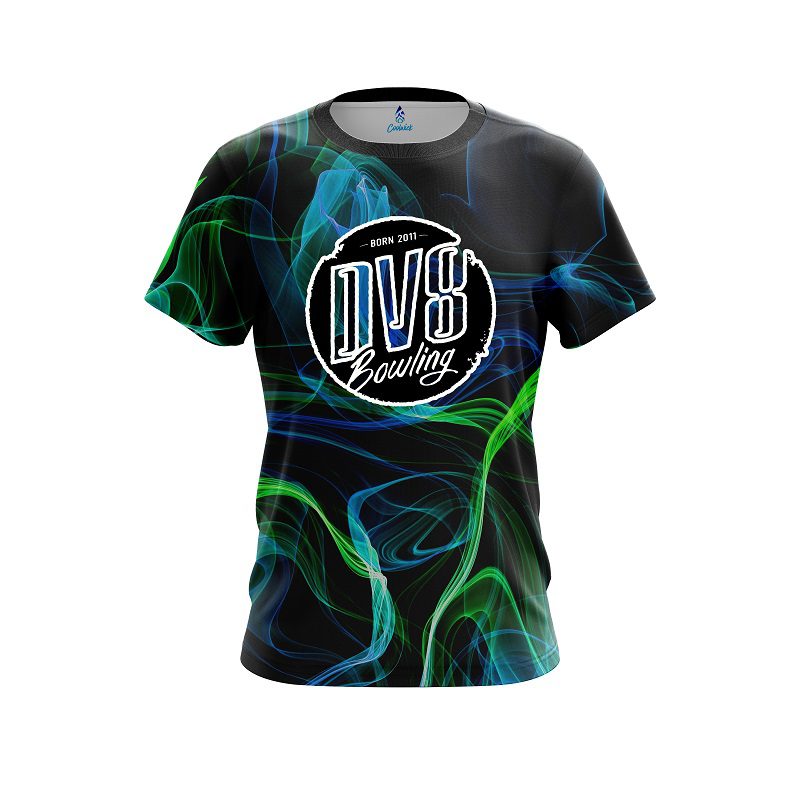 DV8 Blue Green Smoke CoolWick Bowling Jersey