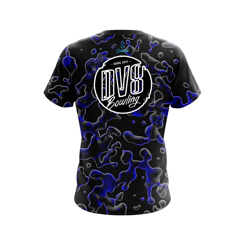 DV8 Blue Flowing Fluid CoolWick Bowling Jersey - Image 2