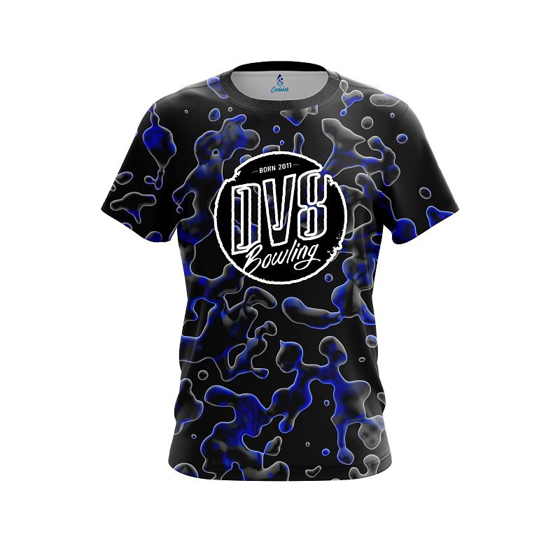 DV8 Blue Flowing Fluid CoolWick Bowling Jersey