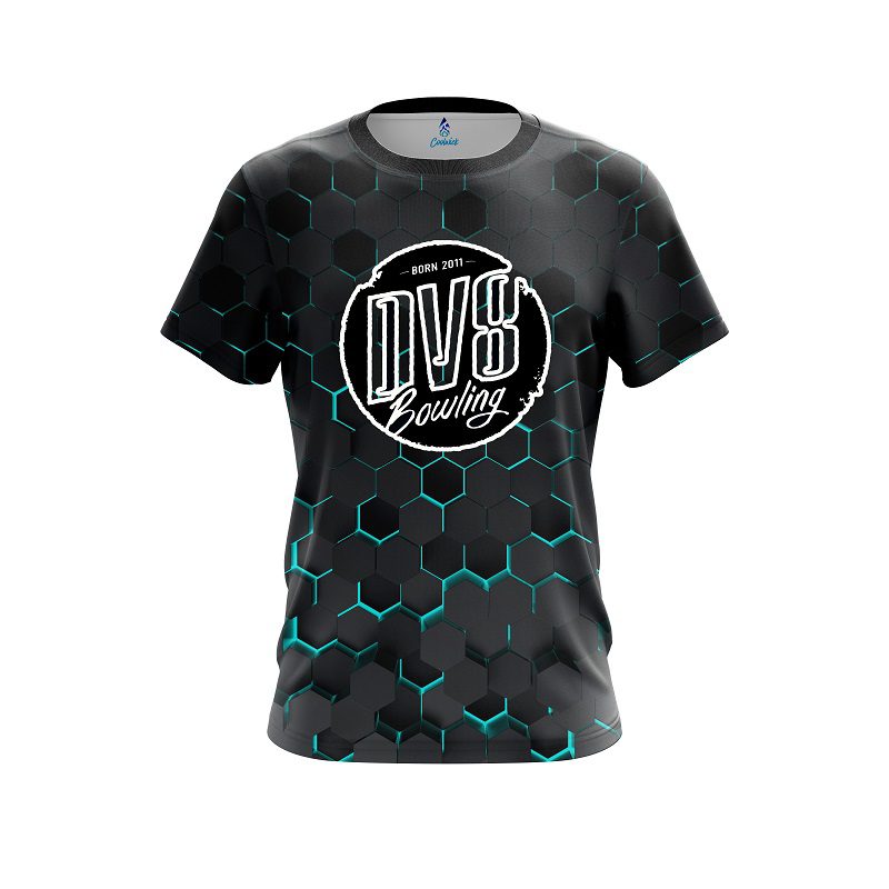 DV8 Aqua Honeycomb Fusion CoolWick Bowling Jersey