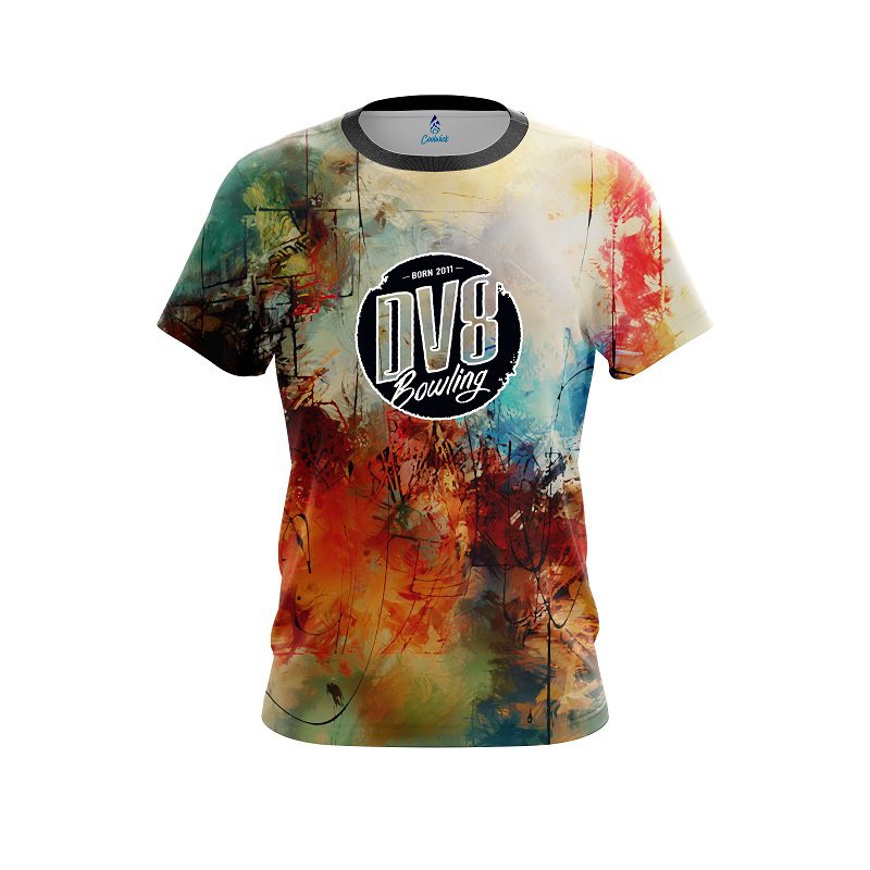 DV8 Colorful Painted Canvas Grunge CoolWick Bowling Jersey