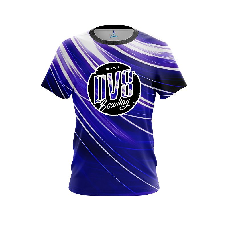 DV8 Deep Blue Stripes CoolWick Bowling Jersey