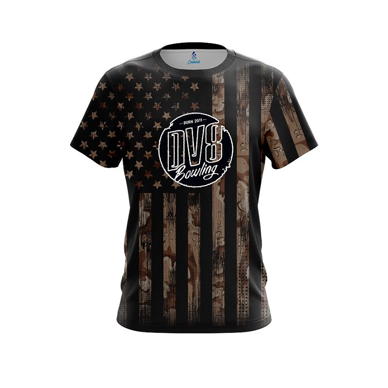 DV8 Desert Camo Flag CoolWick Bowling Jersey