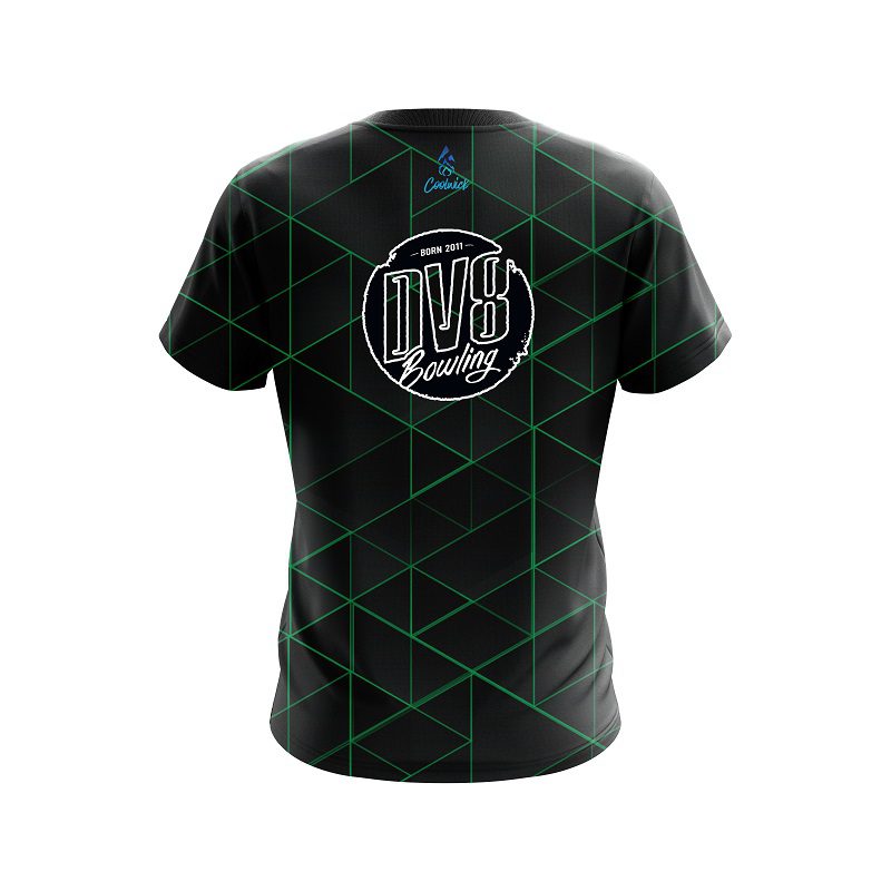 DV8 Geo Green CoolWick Bowling Jersey - Image 2