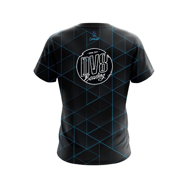 DV8 Geo Light Blue CoolWick Bowling Jersey - Image 2