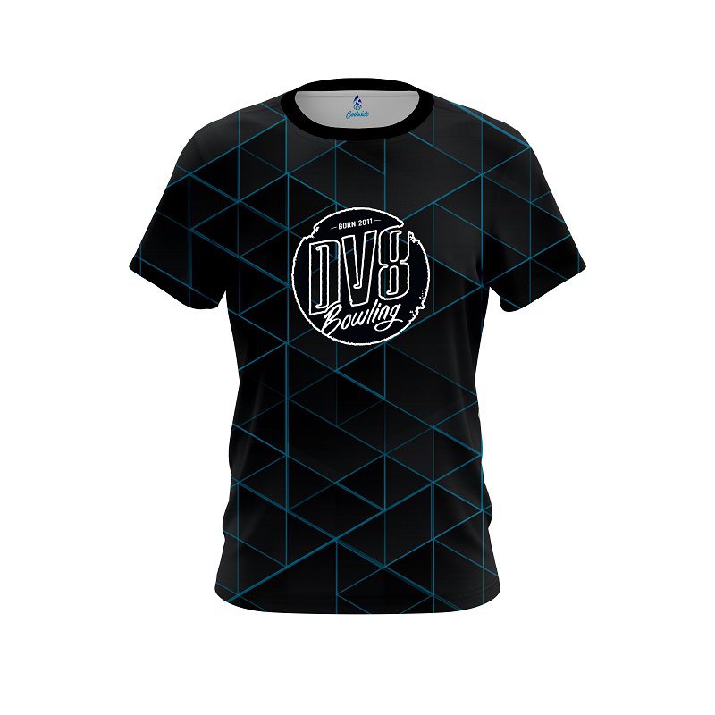 DV8 Geo Light Blue CoolWick Bowling Jersey