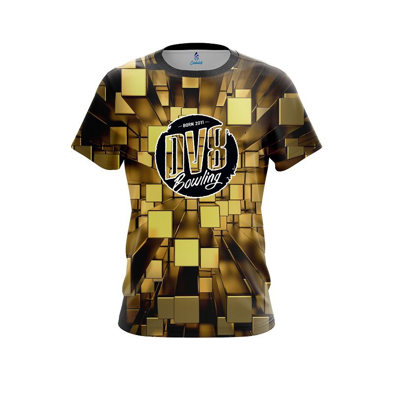 DV8 Gold Block Burst CoolWick Bowling Jersey