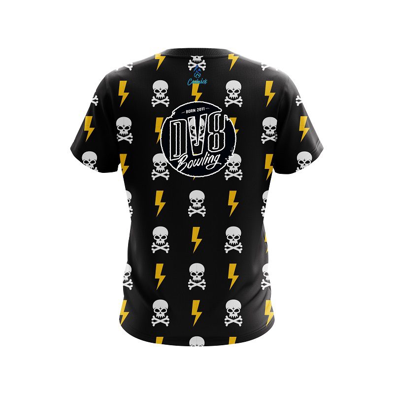 DV8 Lightning Skull CoolWick Bowling Jersey - Image 2