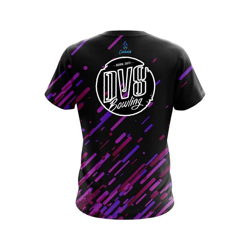 DV8 Modern Purple Stripe CoolWick Bowling Jersey - Image 2