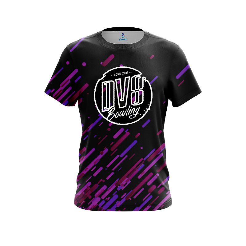 DV8 Modern Purple Stripe CoolWick Bowling Jersey