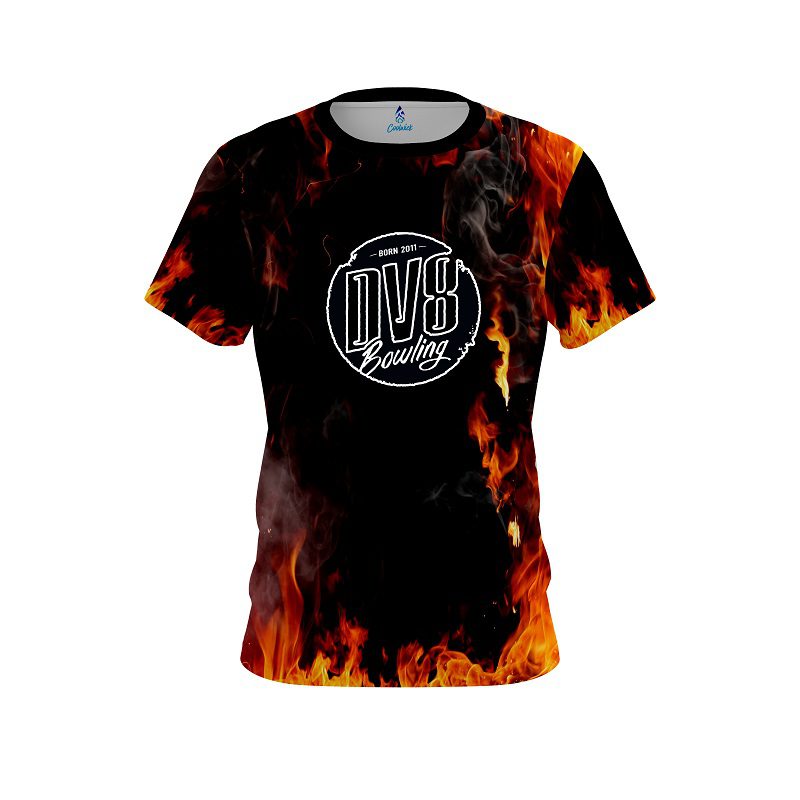 DV8 Orange Flame CoolWick Bowling Jersey