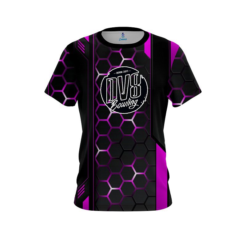 DV8 Pink Steel Comb CoolWick Bowling Jersey