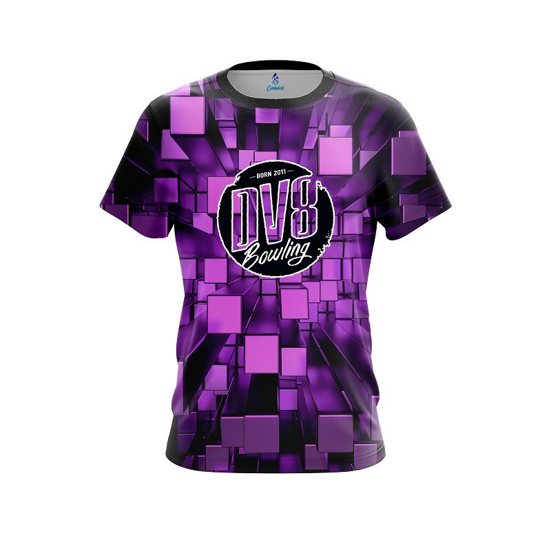 DV8 Purple Block Burst CoolWick Bowling Jersey