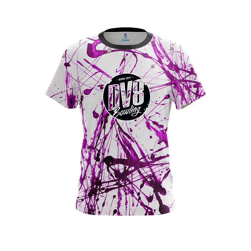 DV8 Purple Paint Splash CoolWick Bowling Jersey