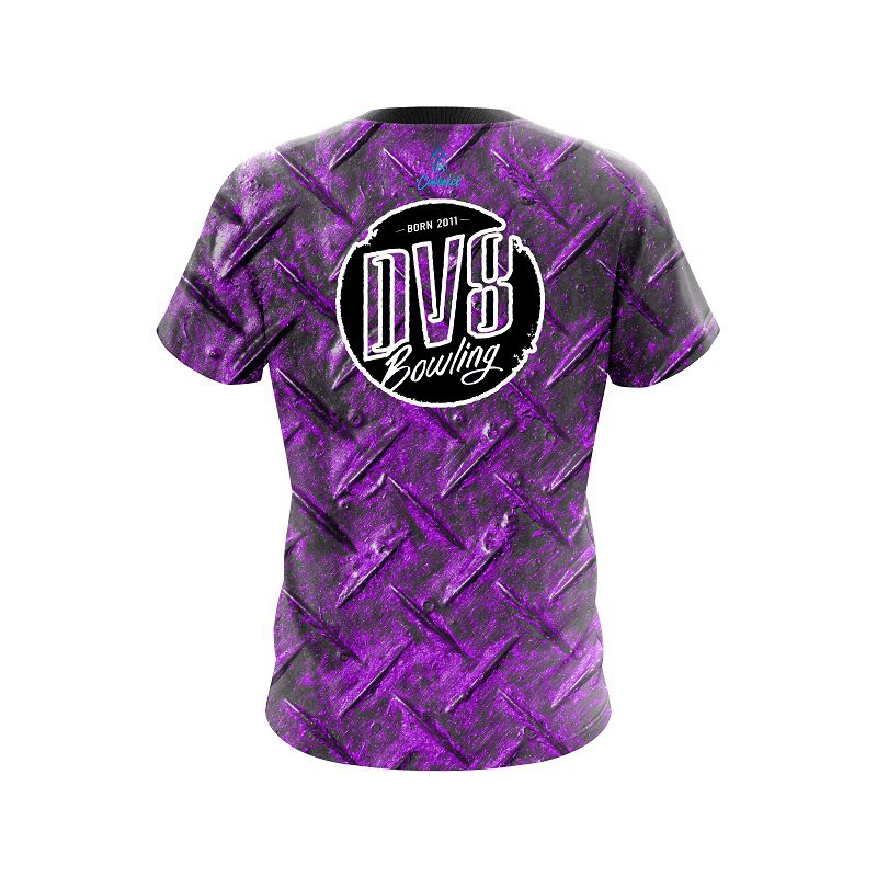 DV8 Purple Diamond Plate CoolWick Bowling Jersey - Image 2
