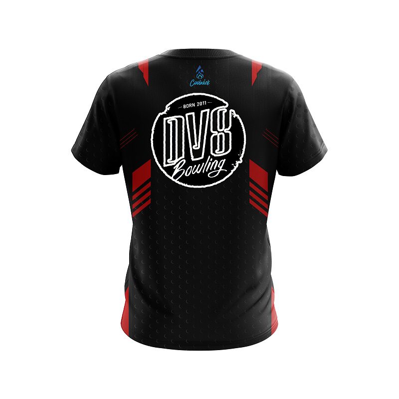 DV8 Red Steel CoolWick Bowling Jersey - Image 2